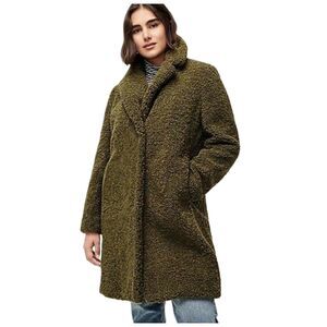 J.Crew | Teddy Sherpa Coat Cozy Furry Fun | Olive Green | Sz L